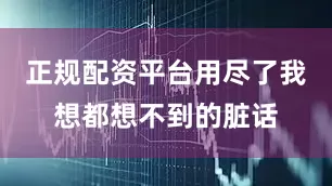 正规配资平台用尽了我想都想不到的脏话